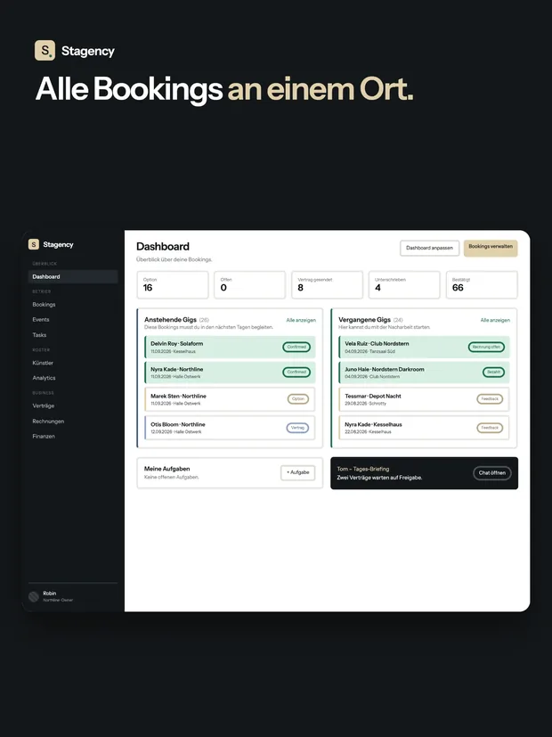 Stagency – Dashboard